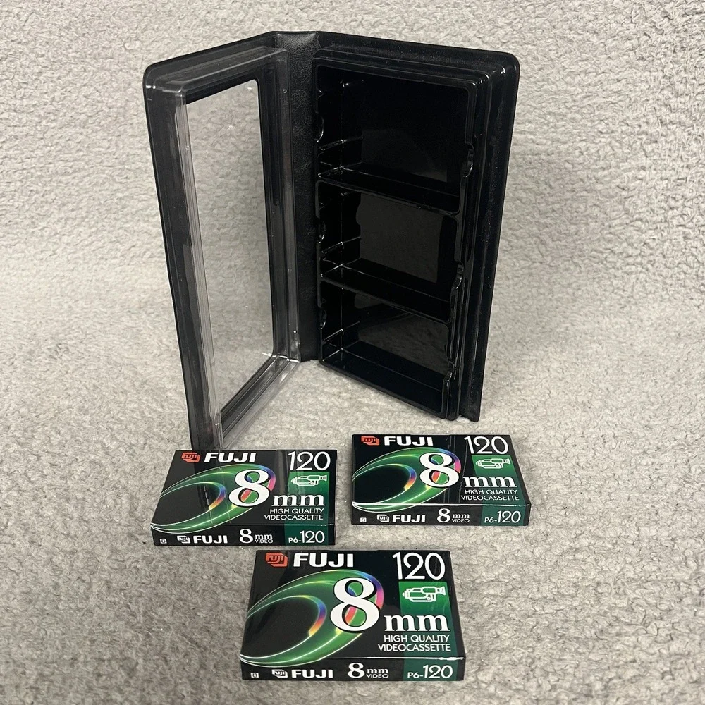 NIB Lot of 3 Fuji Film‎ 8mm Video Cassette Tapes 120 High Quality Sealed